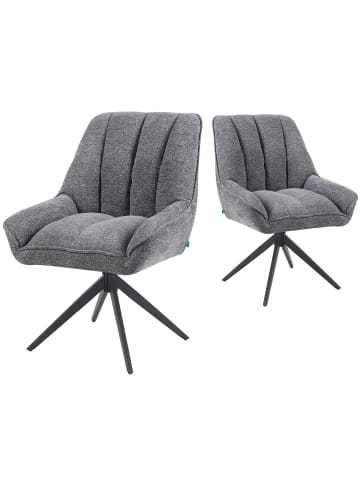 DUBI Möbel 2er-Set: Drehstuhl Mika-Zoe in Grau - (B)60 x (H)88 x  (T)68 cm