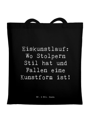 Mr. & Mrs. Panda Büchertasche Spruch Eiskunstlauf Kunst mit Spruch in Schwarz