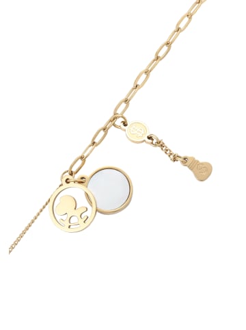faina Women Cable Chain Link Bracelet in Gold White
