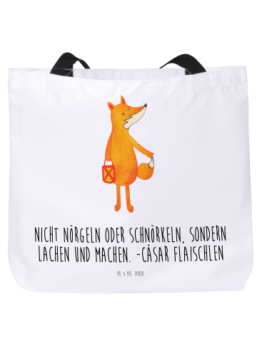 Mr. & Mrs. Panda Stoffbeutel Fuchs Laterne mit Spruch in Weiß