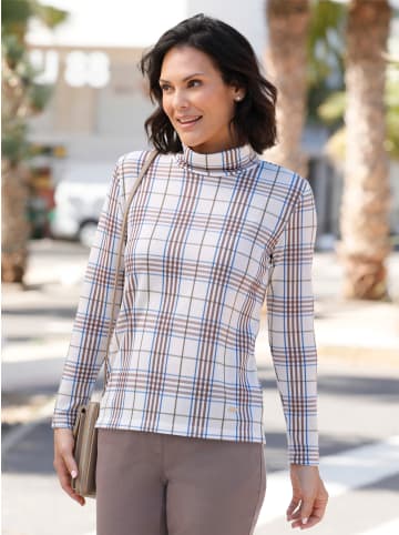 WITT WEIDEN Langarmshirt in champagner-dunkeltaupe-kariert