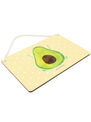 Mr. & Mrs. Panda Deko Schild Avocado Glücklich ohne Spruch in Gelb Pastell