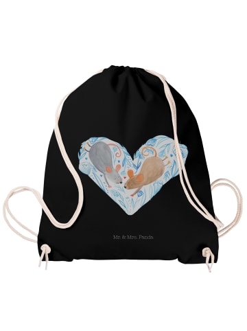 Mr. & Mrs. Panda festival tasche Mäuse Herz ohne Spruch in Schwarz
