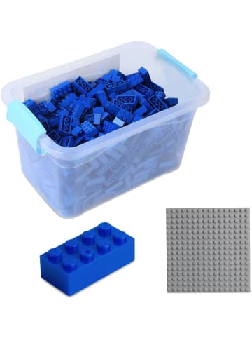 Katara 520 Steine Bausteine Platte Kompatibel LEGO®, Sluban, Papimax, Q-Bricks & mehr in blau