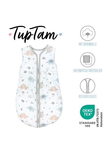 TupTam Baby Ganzjahres Schlafsack Ärmellos Wattiert in blau/beige