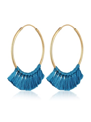 Elli Ohrringe 925 Sterling Silber Tassel in Blau