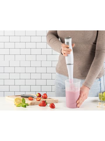 Gourmet Maxx Stabmixer 400W weiß/grau mit Messbecher Weiß