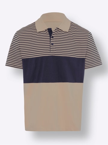 Sieh an! Kurzarm-Poloshirt in sesam-marine
