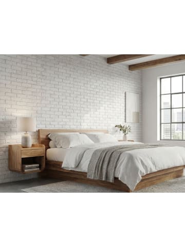 FineBuy Nachttisch in Braun / Akazie / 35x33x40