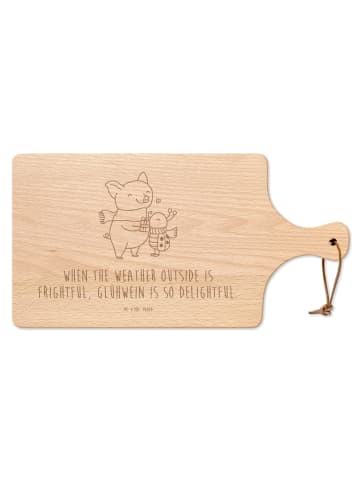 Mr. & Mrs. Panda Frühstücksbrettchen Glühschwein Smörle mit Spruch in Transparent