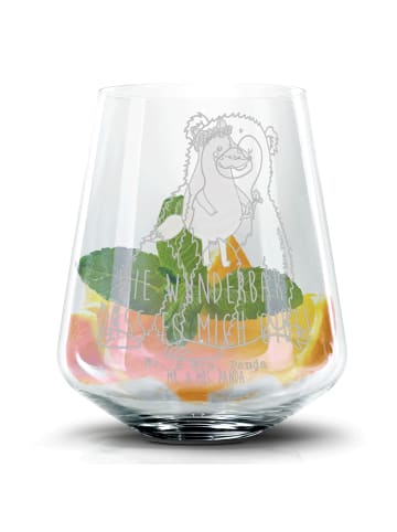 Mr. & Mrs. Panda Blümchentailglas Affe ohne Spruch in Transparent