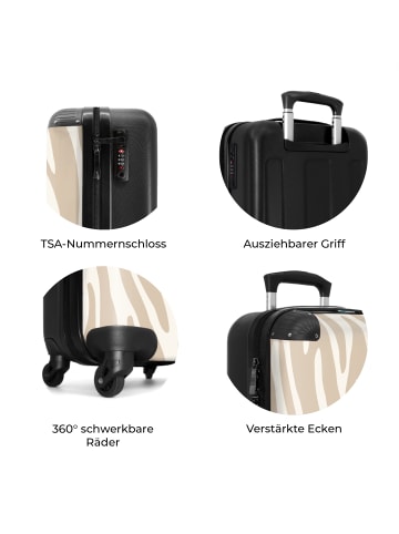 NoBoringSuitCases Suitcase, Handgepäck, Koffer, Trolley, Reisekoffer Zebramuster Beige/Weiß