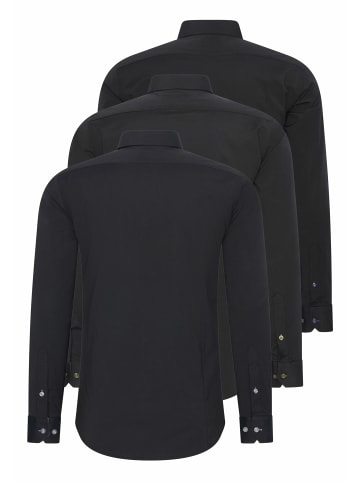 Rusty Neal 3er Set Business Hemd in 3erSet-(44_Schwarz/Grau)(44_Schwarz/Khaki)(44_Schwarz/Lila)