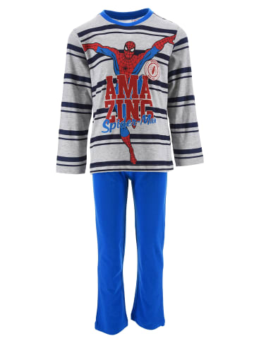 Spiderman 2tlg. Outfit: Schlafanzug Pyjama Langarmshirt und Hose in Grau