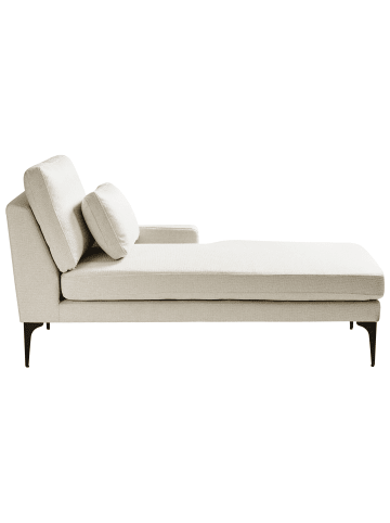 Beliani Chaiselongue EWRON in Beige/Schwarz - (W) 150 x (H) 70 x (L) 72 cm