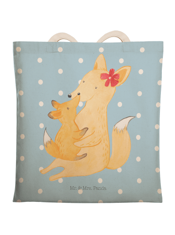 Mr. & Mrs. Panda Shopping Bag Fuchs Mama ohne Spruch in Blau Pastell