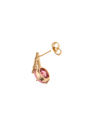 faina Women Stud Earrings in Rose Gold Pink White