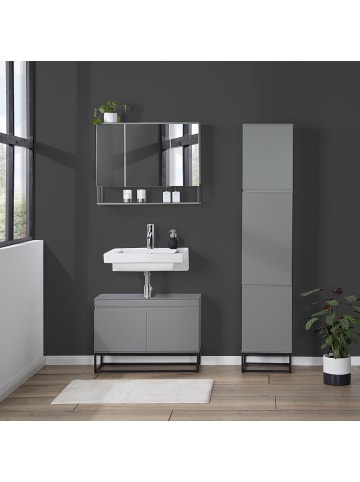 home24 Waschbeckenunterschrank Zaddy in Dunkelgrau