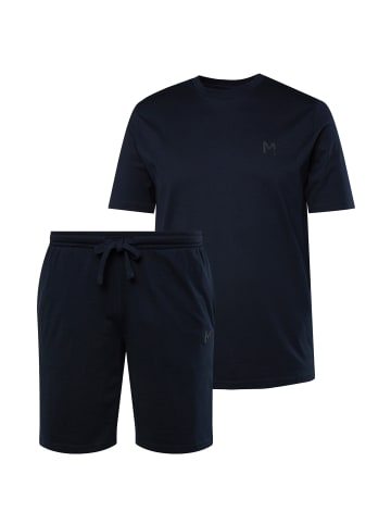 Men Plus Langer Schlafanzug in navy blau