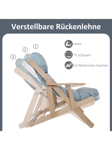 HOMCOM Relaxsessel in Hellgrau 71L x 89B x 96H cm