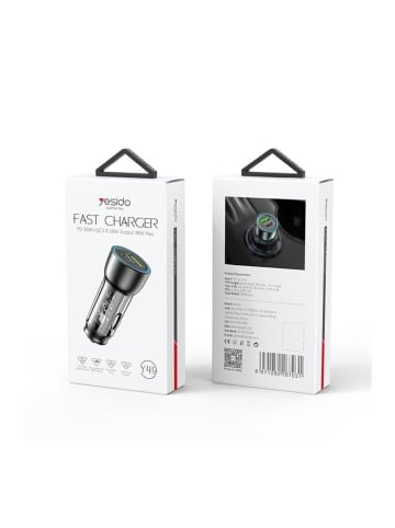 Yes i do Yesido Auto-Ladegerät Y49 PD 30W QC3.0 18W USB-A+C Schwarz