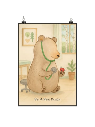 Mr. & Mrs. Panda Bild Bär Arzt Design ohne Spruch in Weiß