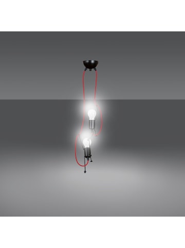 Licht-Erlebnisse Pendelleuchte (B)14 x (L)20 x (T)30 cm in Schwarz RotSchwarz Rot