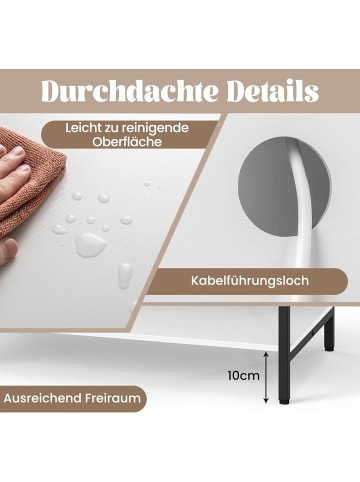 COSTWAY Plattenspielerständer mit Ladestation für über 150 Schallplatten in ‎Weiß