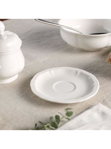 Villeroy & Boch 6er Set Espressotassen mit Untertassen Manoir 80 ml weiß in weiß