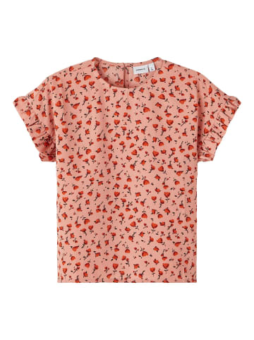 name it Puffärmel T-Shirt Top in Gittereroptik NKFHANAH in Rosa