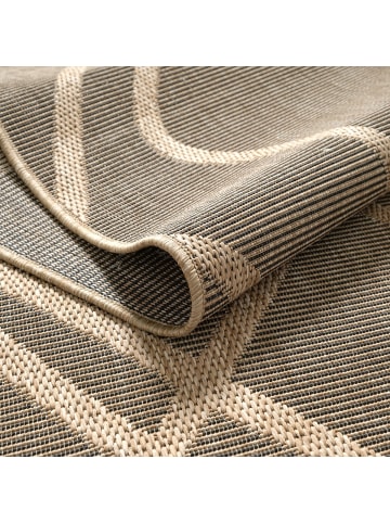 KADIMA DESIGN Läufer Berber Geometrisch flachgewebt pflegeleicht Wohnzimmer Flur in Schwarz