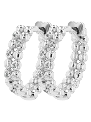Adeliás Damen Ohrringe – Creole aus 925 Silber mit Zirkonia in silber