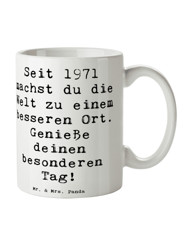 Mr. & Mrs. Panda Becher Spruch 1971 Geburtstag mit Spruch in Weiß
