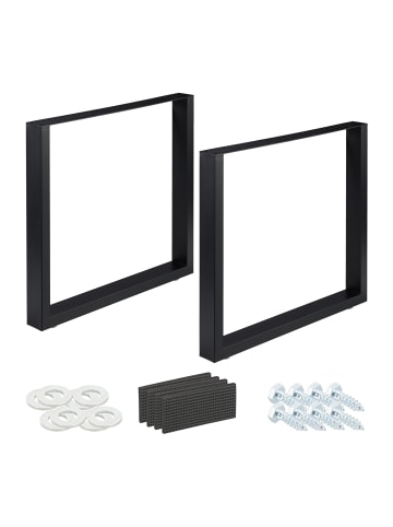 relaxdays 2tlg. Tischkufen Set in Schwarz - (B)80 x (H)72 x (T)8 cm