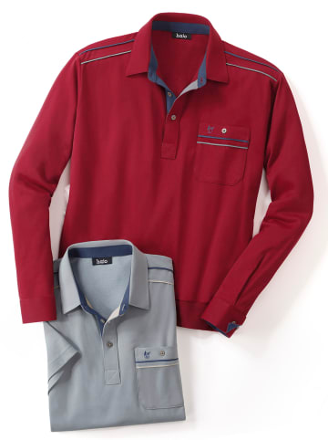 WITT WEIDEN Langarm-Poloshirt in dunkelrot