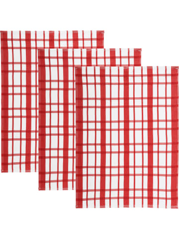 REDBEST Baumwolle Geschirrtuch 3er-Pack in rot