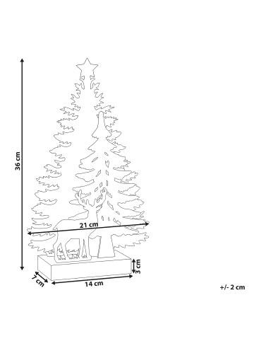 Beliani LED Deko FEMAN in Weiß - (W) 21 x (H) 36 x (L) 7 cm