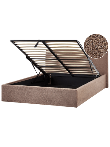 Beliani Doppelbett ORBEY in Braun - (W) 157 x (H) 88 x (L) 212 cm