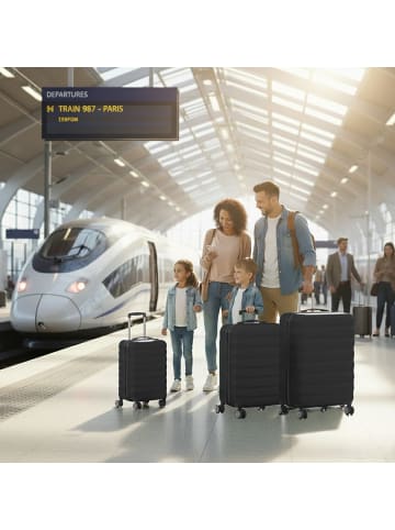 relaxdays 3-tlg. Kofferset in Schwarz