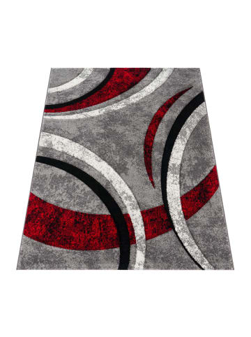 KADIMA DESIGN Teppich Kurzflor Abstrakt Wohnzimmer in Grau