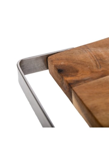 axentia Schneidebrett aus Akazienholz mit Edelstahlgriff - 40 x 30 x 1,5 cm in Braun