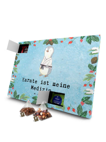 Mr. & Mrs. Panda Advents-Teekalender Pinguin Karate mit Spruch in Eisblau