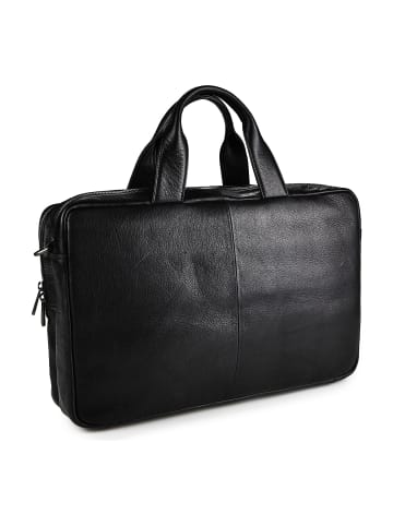 Plevier Jimmy Aktentasche Leder 31 cm Laptopfach schwarz
