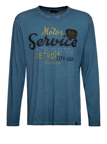 King Kerosin King Kerosin Inside Oilwashed Longsleeve Detroit Motor Service in blau