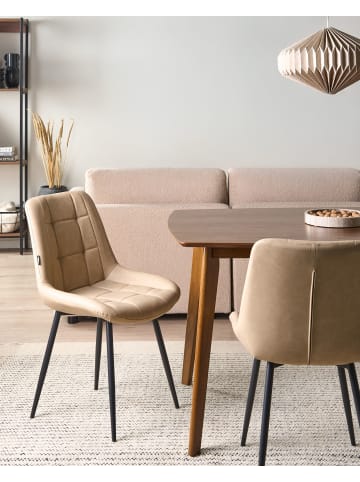 Beliani 2er-Set Esszimmerstuhl MELROSE in Beige/Schwarz