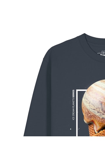 wat? Apparel Sweatshirt Jupiter Planet in India Ink Grey