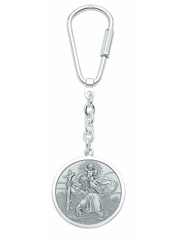 Adeliás 925 Silber Schlüsselanhänger Christophorus Ø 30,4 mm in silber