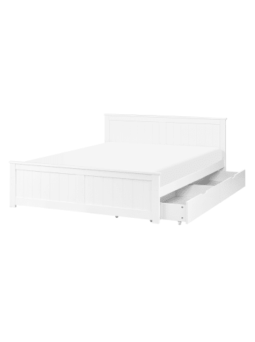 Beliani 3-tlg Doppelbett SABRAN in Weiß