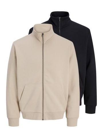 Jack & Jones Sweatjacke Bradley in Schwarz / beige