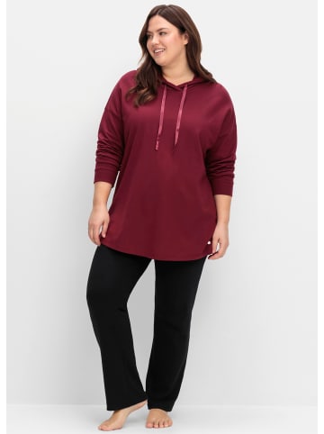 sheego Kapuzensweatshirt in weinrot